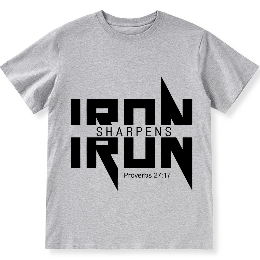 Iron Sharpens Iron Christian Unisex Fit Cotton T-Shirt wearishow