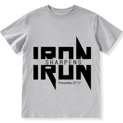 Iron Sharpens Iron Christian Unisex Fit Cotton T-Shirt wearishow
