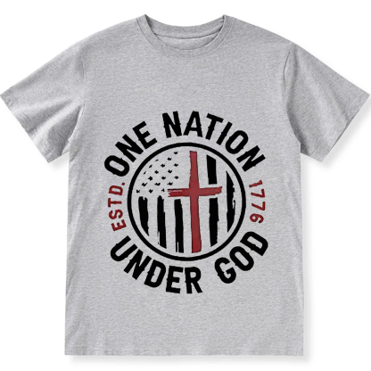 One Nation Under God ESTD 1776 Unisex Fit Cotton T-Shirt wearishow