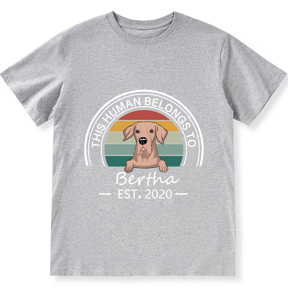 This Human Belongs To - Personalized Custom Unisex T-shirt
