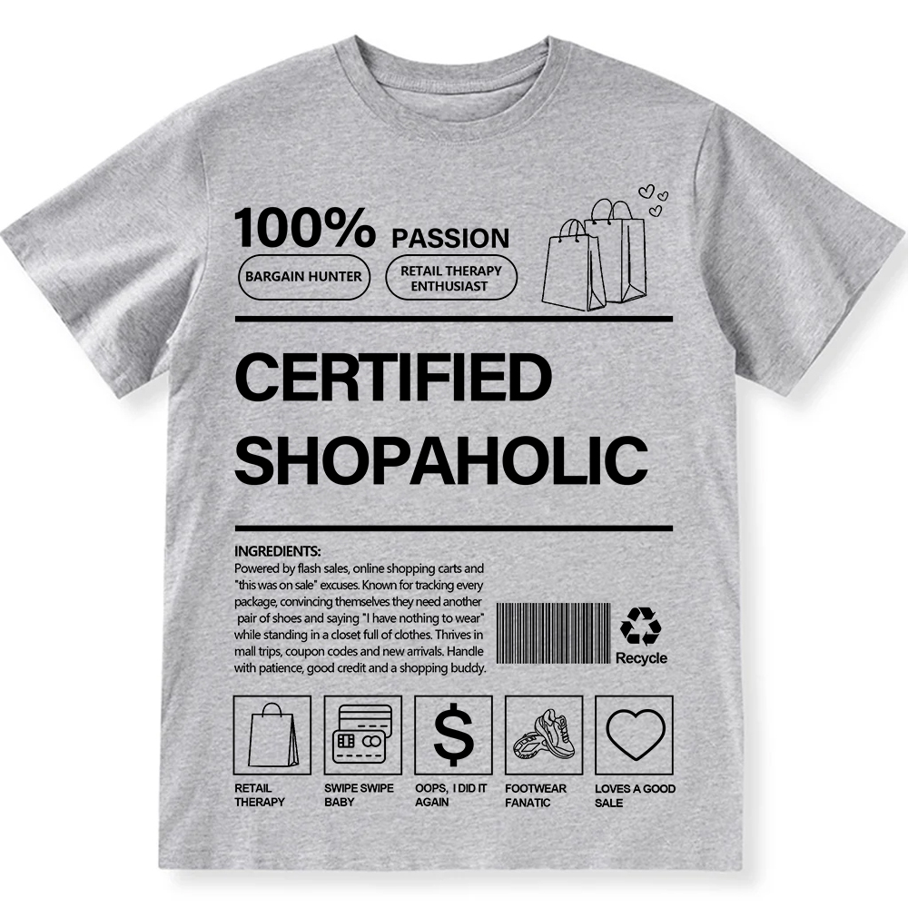 Certified Shopaholic Unisex Fit Cotton T-Shirt wearishow