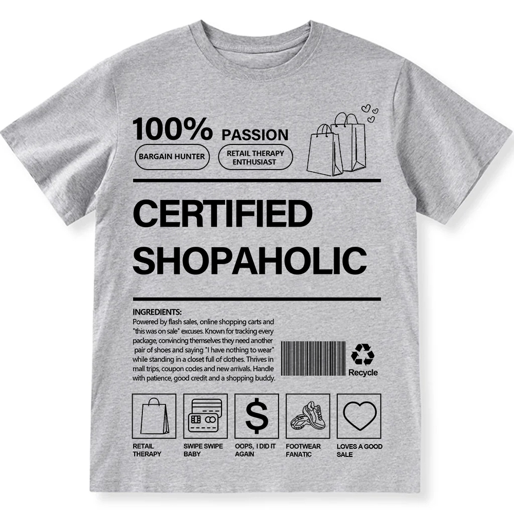 Certified Shopaholic Unisex Fit Cotton T-Shirt wearishow