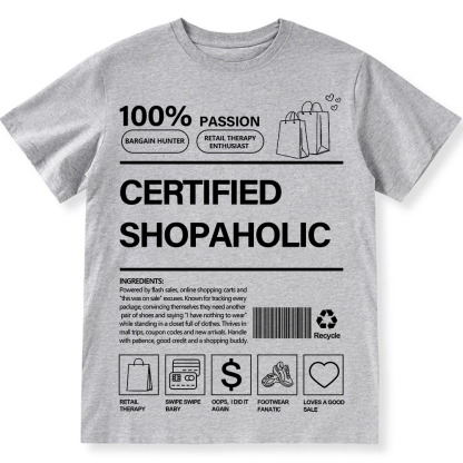 Certified Shopaholic Unisex Fit Cotton T-Shirt wearishow