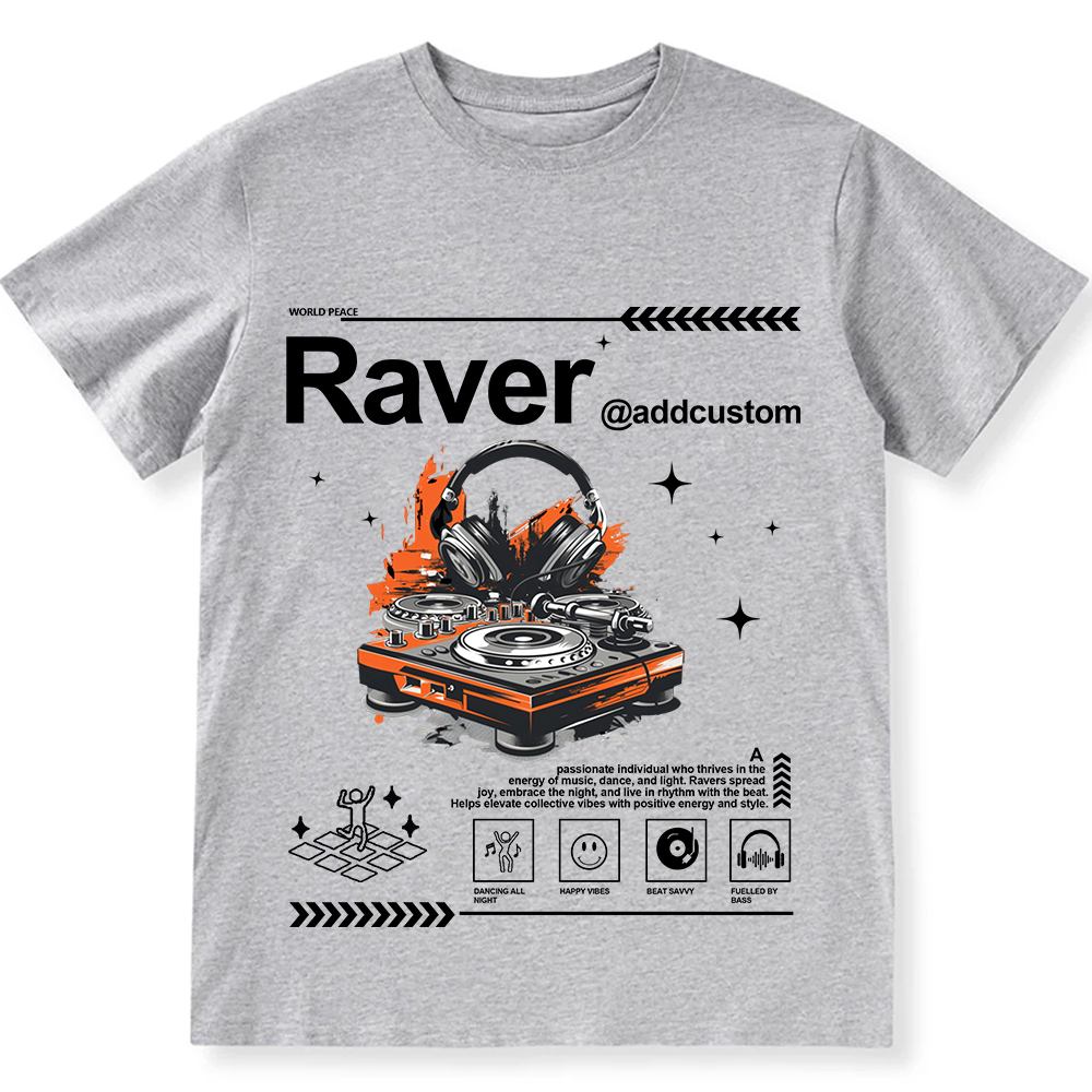 Addcustom Raver Unisex Fit Cotton T-Shirt wearishow