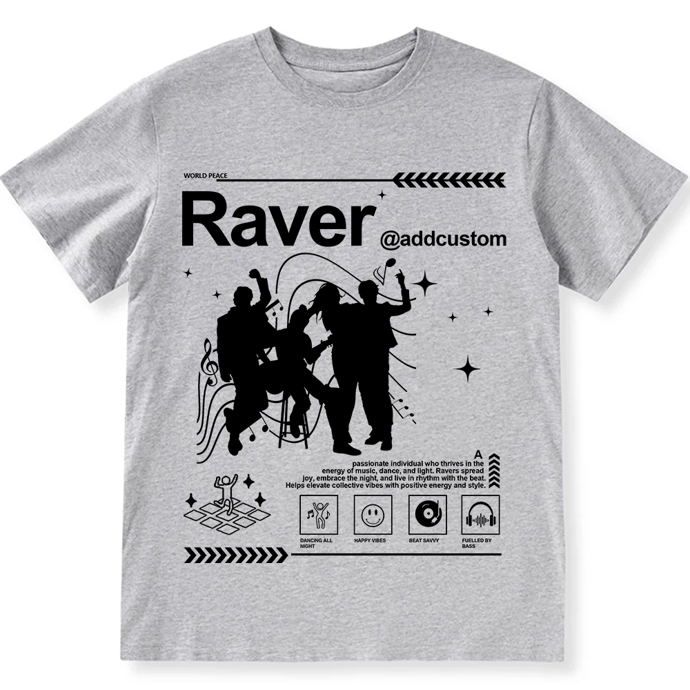Addcustom Raver Unisex Fit Cotton T-Shirt wearishow