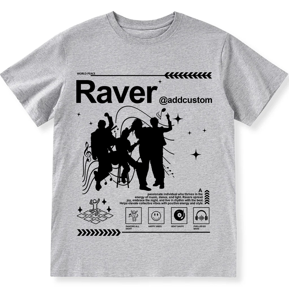 Addcustom Raver Unisex Fit Cotton T-Shirt wearishow