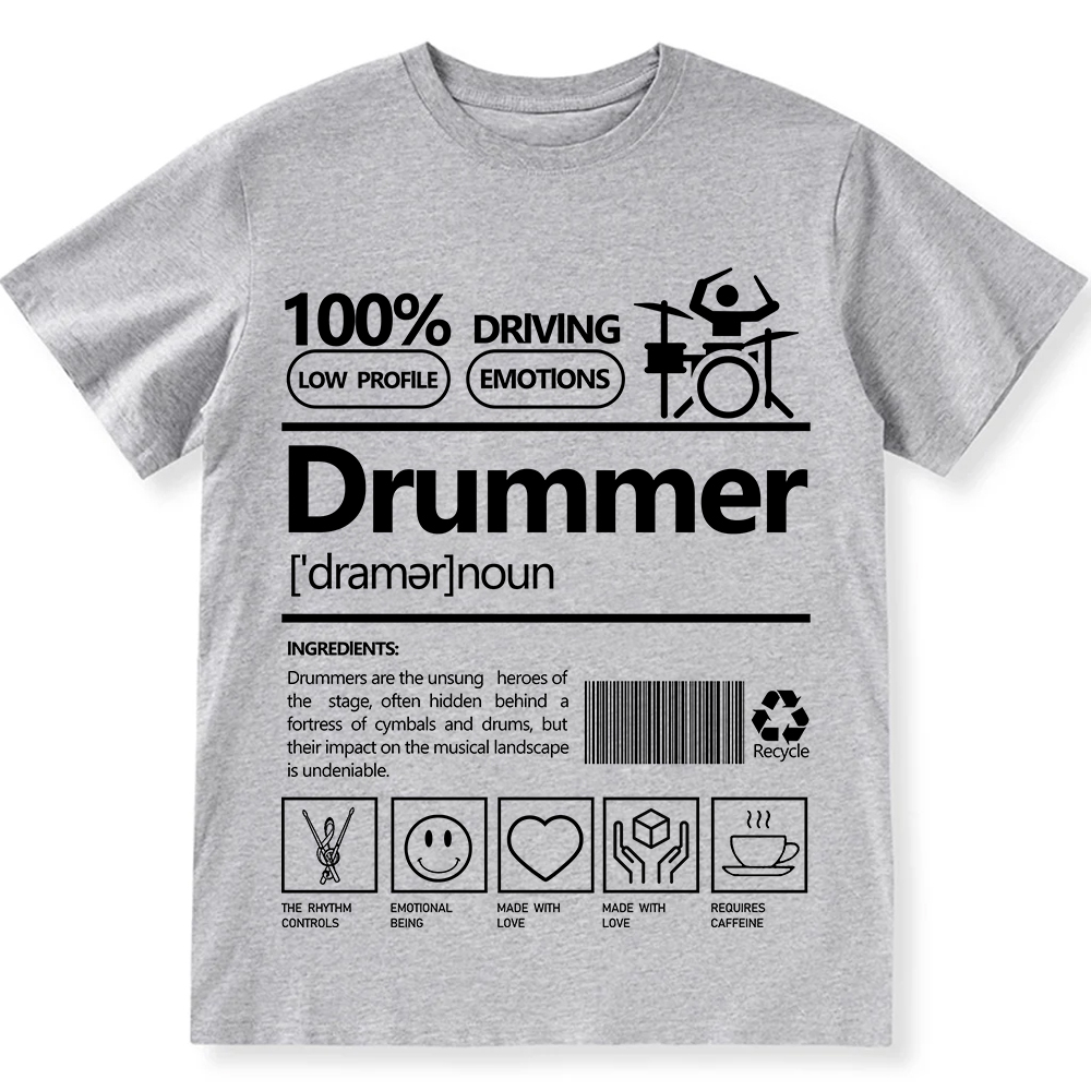 Drummer Unisex Fit Washed T-Shirt wearishow