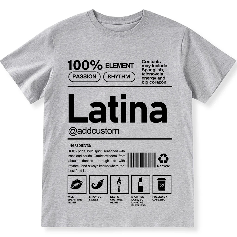 Latina Addcustom Unisex Fit  Cotton T-Shirt wearishow