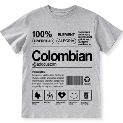 Colombian Addcustom Unisex Fit  Cotton T-Shirt wearishow