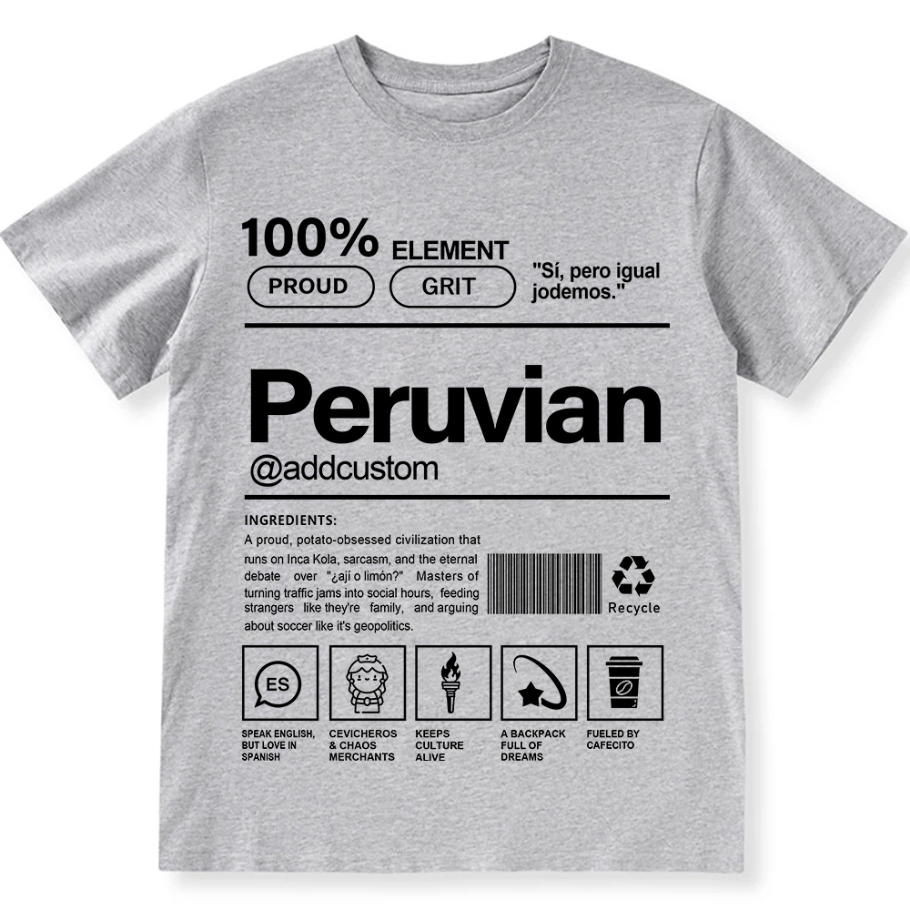 Peruvian Addcustom Unisex Fit  Cotton T-Shirt wearishow