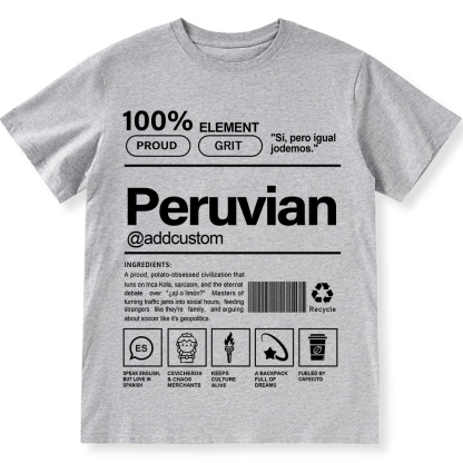 Peruvian Addcustom Unisex Fit  Cotton T-Shirt wearishow