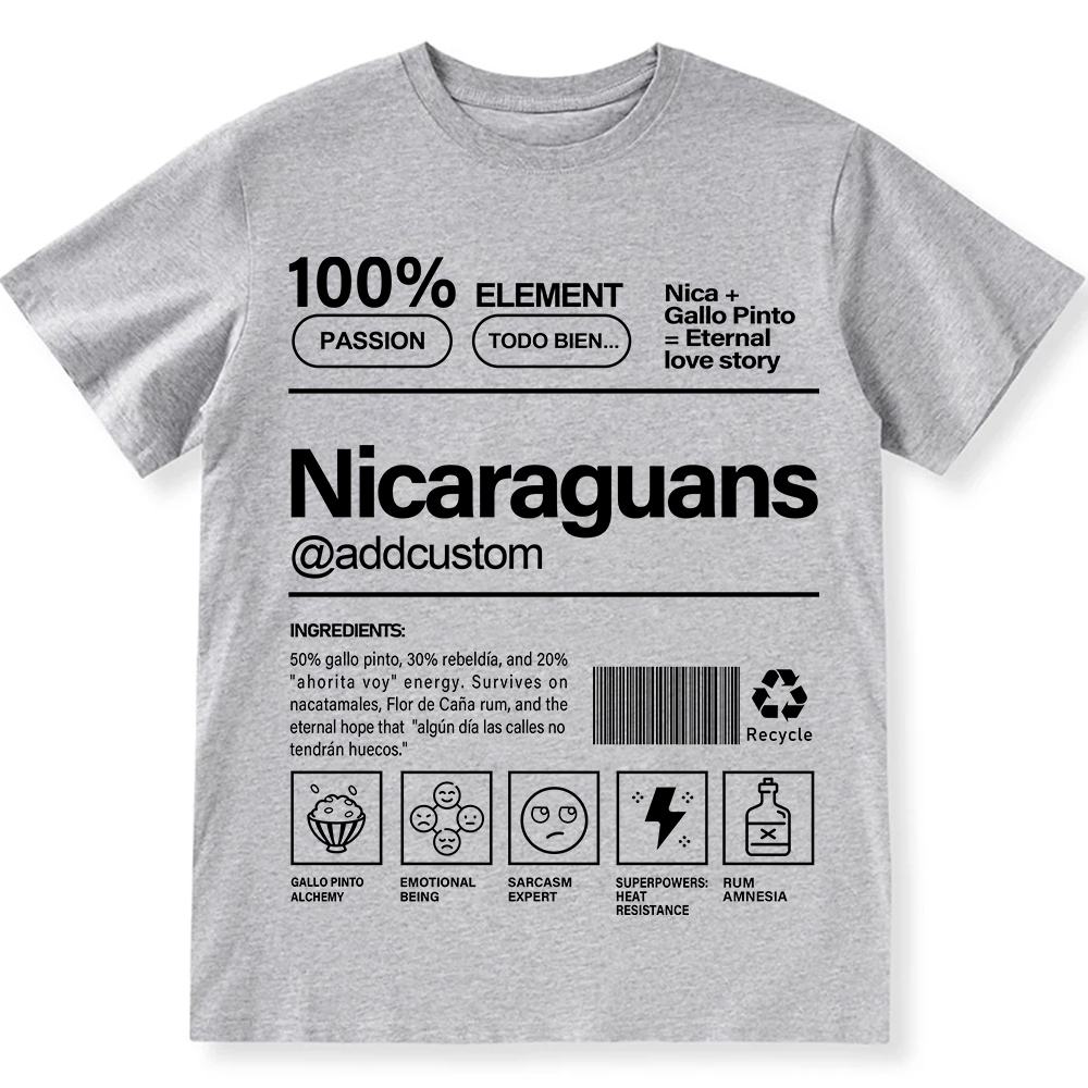 Nicaraguans Addcustom Unisex Fit  Cotton T-Shirt wearishow