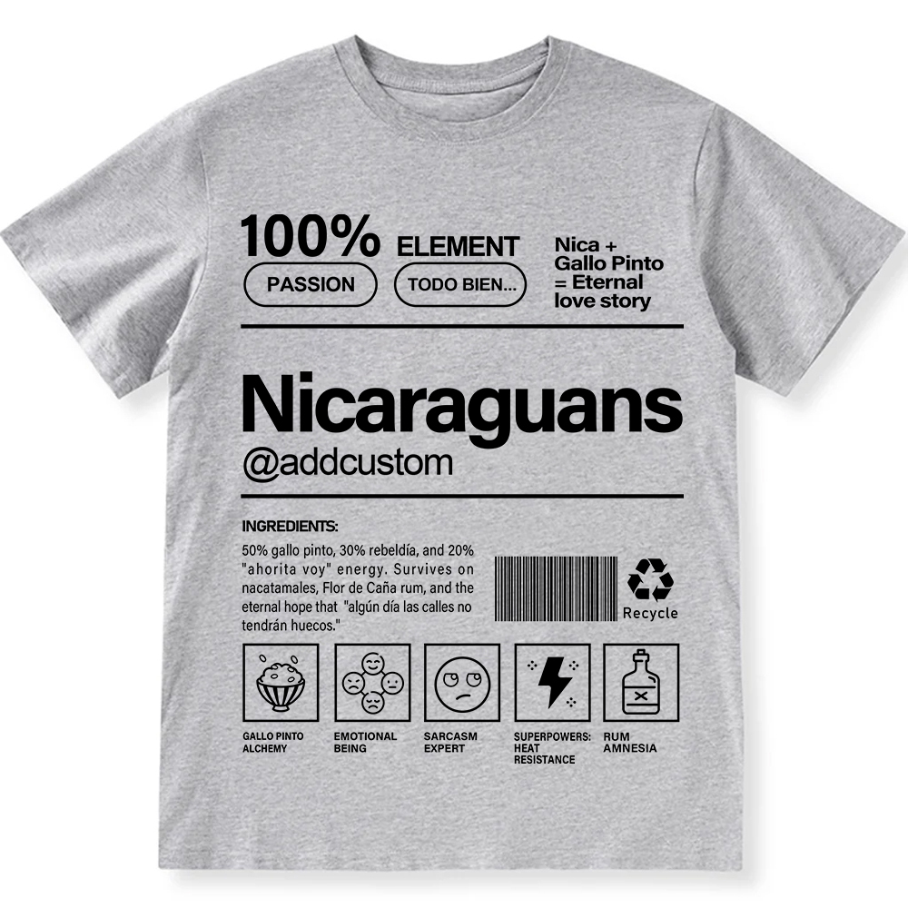 Nicaraguans Addcustom Unisex Fit  Cotton T-Shirt wearishow