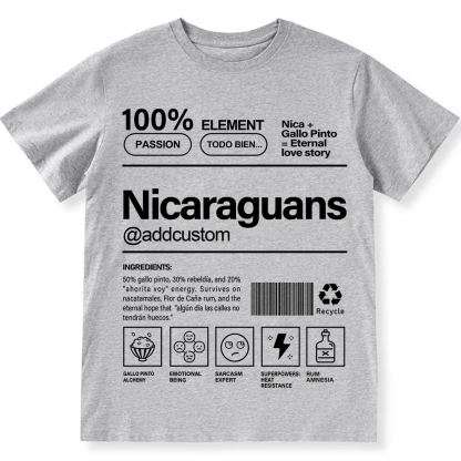Nicaraguans Addcustom Unisex Fit  Cotton T-Shirt wearishow