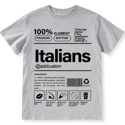 Italians Addcustom Unisex Fit  Cotton T-Shirt wearishow