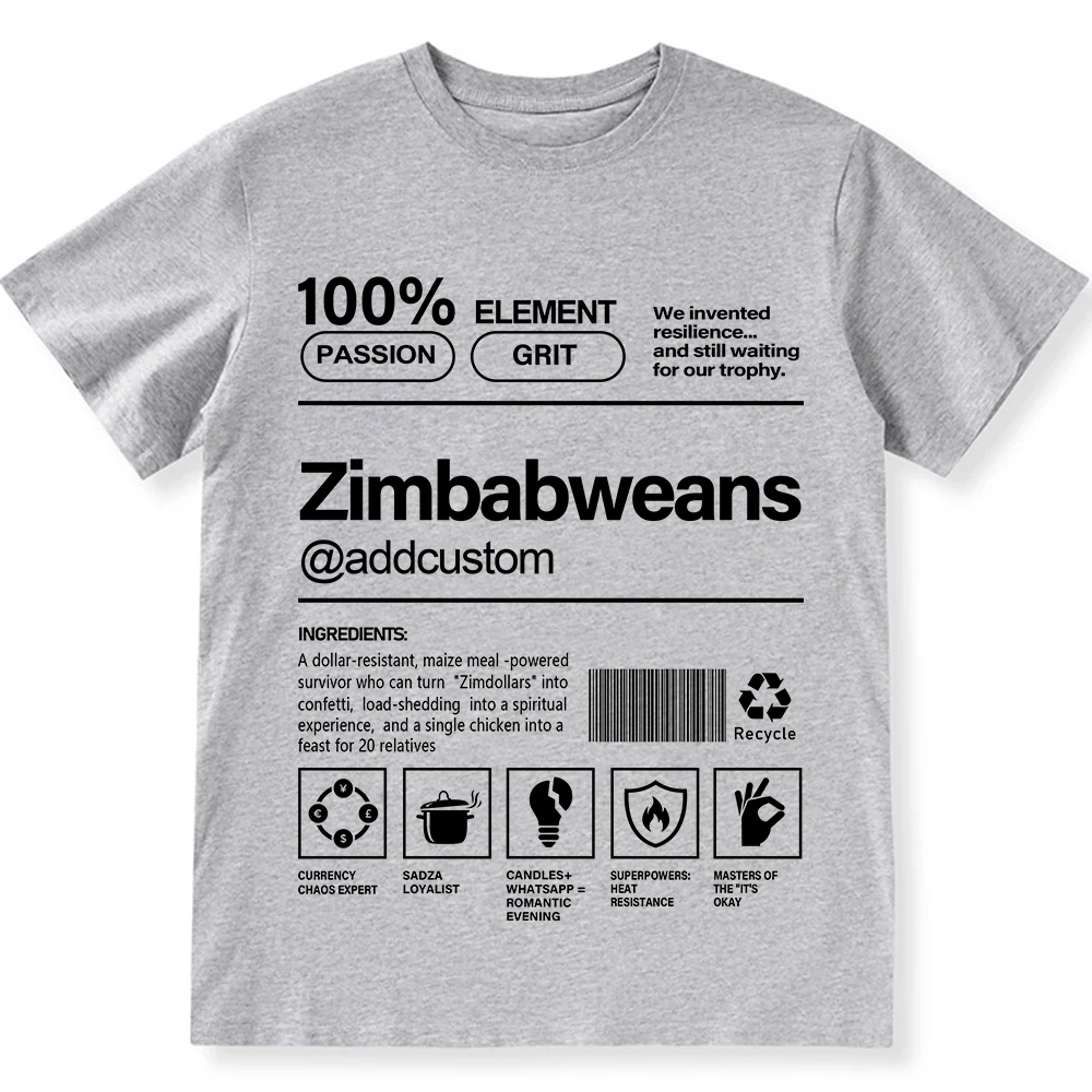 Zimbabweans Addcustom Unisex Fit  Cotton T-Shirt wearishow