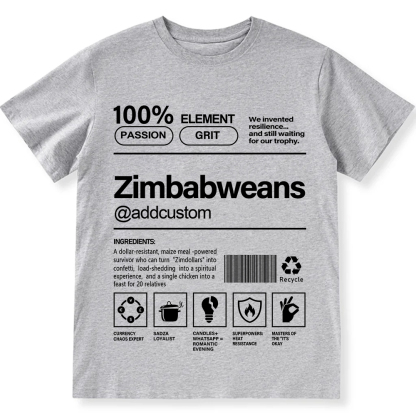 Zimbabweans Addcustom Unisex Fit  Cotton T-Shirt wearishow
