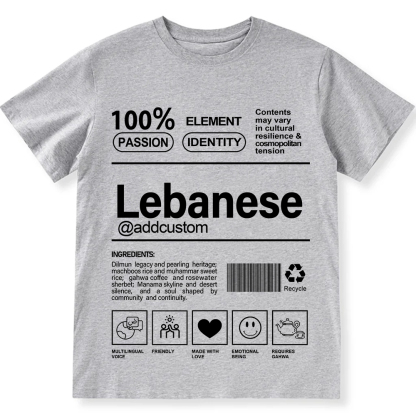 Lebanese Addcustom Unisex Fit  Cotton T-Shirt wearishow