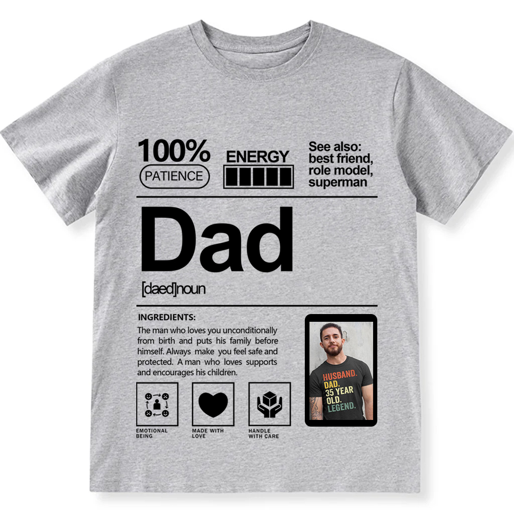 Addcustom  Photo Dad Personalized Custom Unisex Fit T-Shirt wearishow
