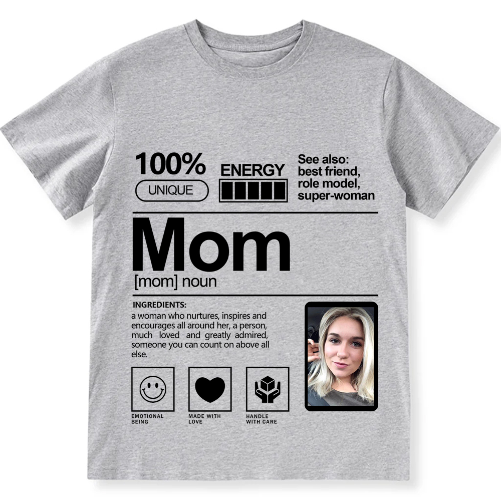 Addcustom  Photo Mom Personalized Custom Unisex Fit T-Shirt wearishow