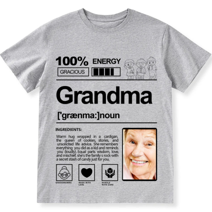 Addcustom  Photo Grandma Personalized Custom Unisex Fit T-Shirt wearishow