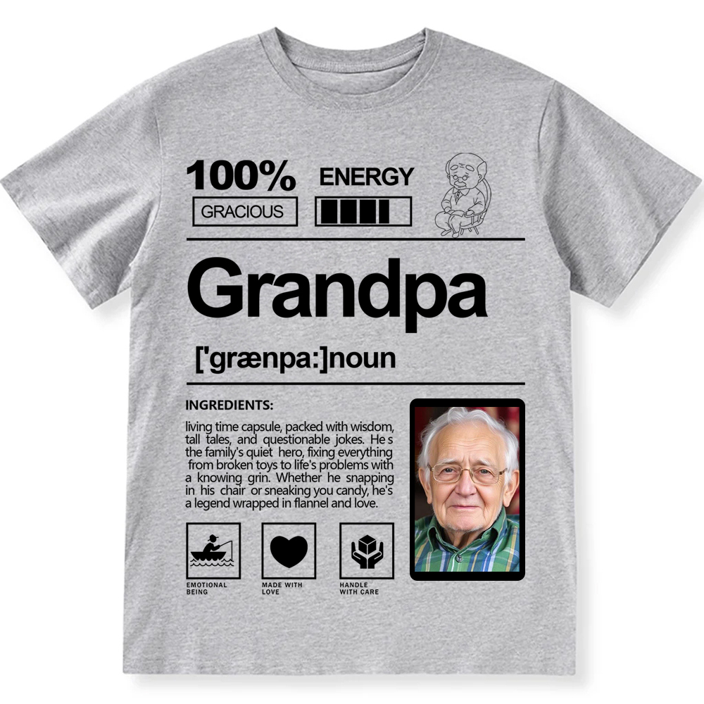 Addcustom  Photo Grandpa Personalized Custom Unisex Fit T-Shirt wearishow