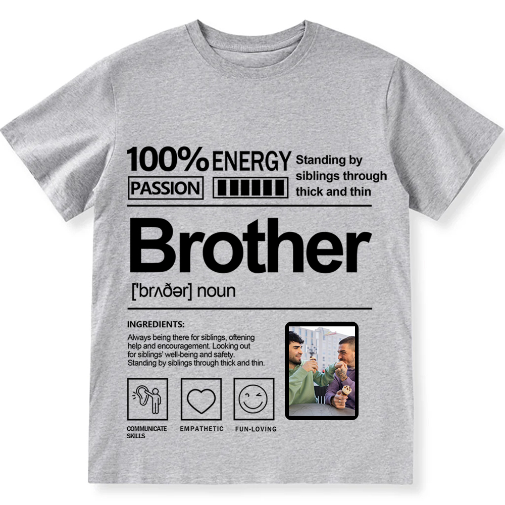 Addcustom  Photo Brother Personalized Custom Unisex Fit T-Shirt wearishow
