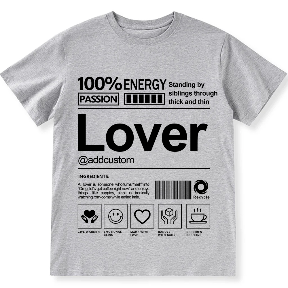 Addcustom Lover Personalized Custom Unisex Fit T-Shirt wearishow