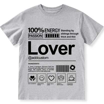 Addcustom Lover Personalized Custom Unisex Fit T-Shirt wearishow