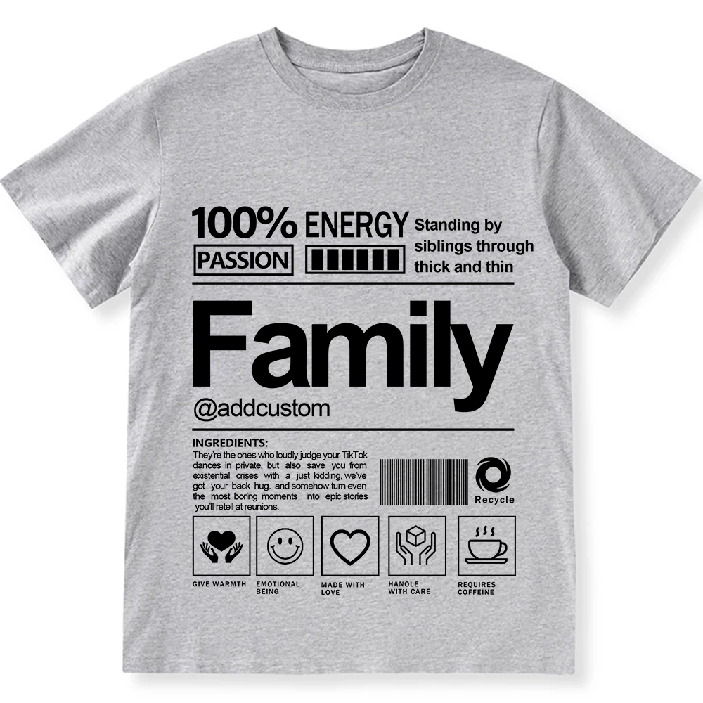 Addcustom Family Personalized Custom Unisex Fit T-Shirt wearishow