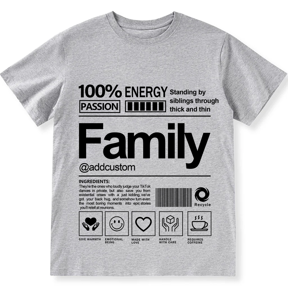 Addcustom Family Personalized Custom Unisex Fit T-Shirt wearishow