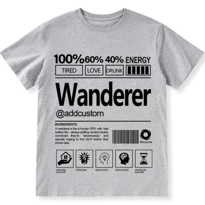Addcustom Wanderer Personalized Custom Unisex Fit T-Shirt wearishow