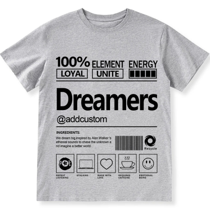Addcustom Dreamers Personalized Custom Unisex Fit Cotton T-Shirt wearishow