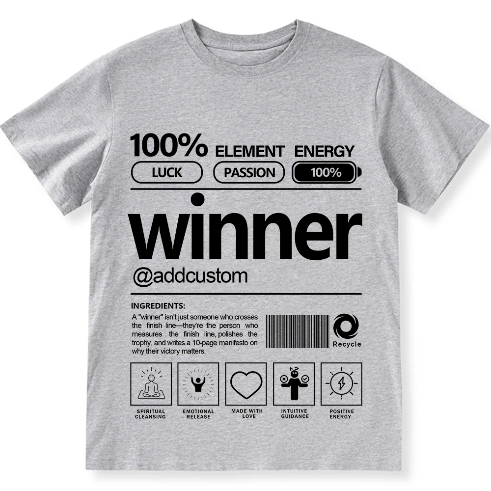 Addcustom Winner Personalized Custom Unisex Fit Cotton T-Shirt wearishow