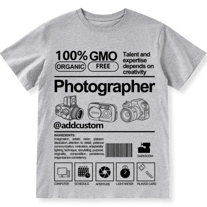 Addcustom  Photographer Personalized Custom Unisex Fit Cotton T-Shirt wearishow