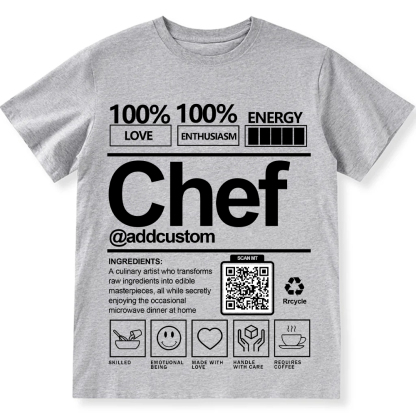 Addcustom Chef QR Code Personalized Custom Unisex Fit Cotton T-Shirt wearishow