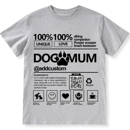 Dog Mum  Addcustom QR Code Name Unisex Fit Cotton T-Shirt wearishow