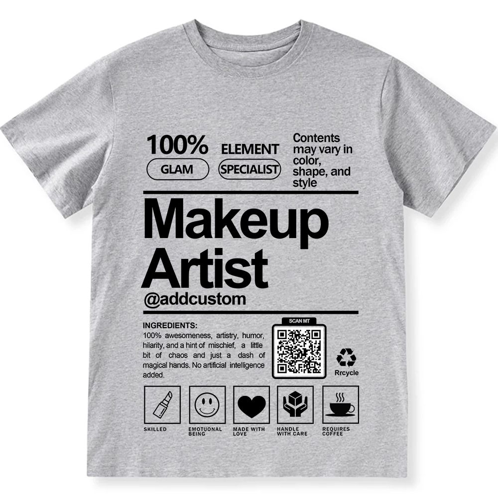 Makeup Artist  Addcustom QR Code Unisex Fit Cotton T-Shirt wearishow