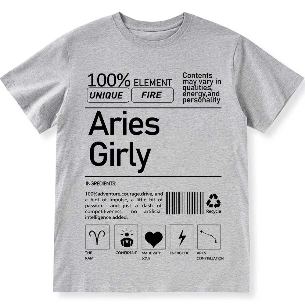 Aries Girly Unisex Fit Cotton T-Shirt wearishow