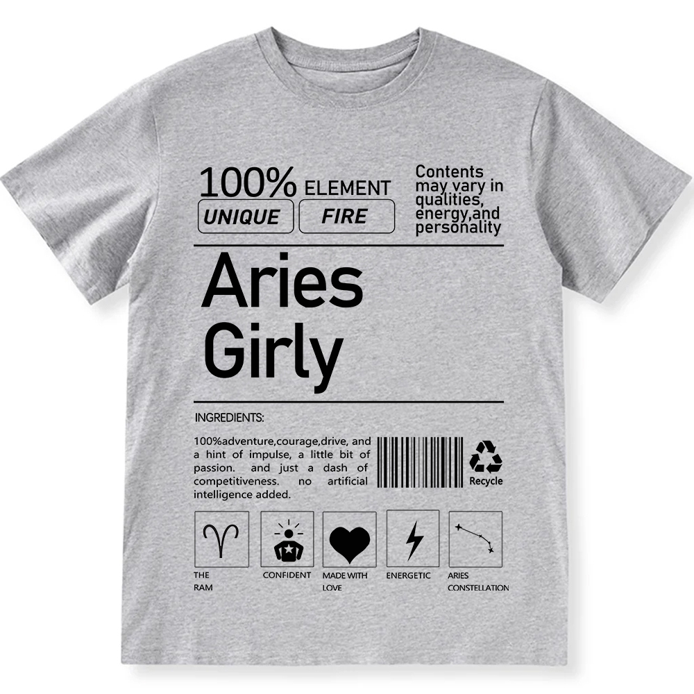 Aries Girly Unisex Fit Cotton T-Shirt wearishow