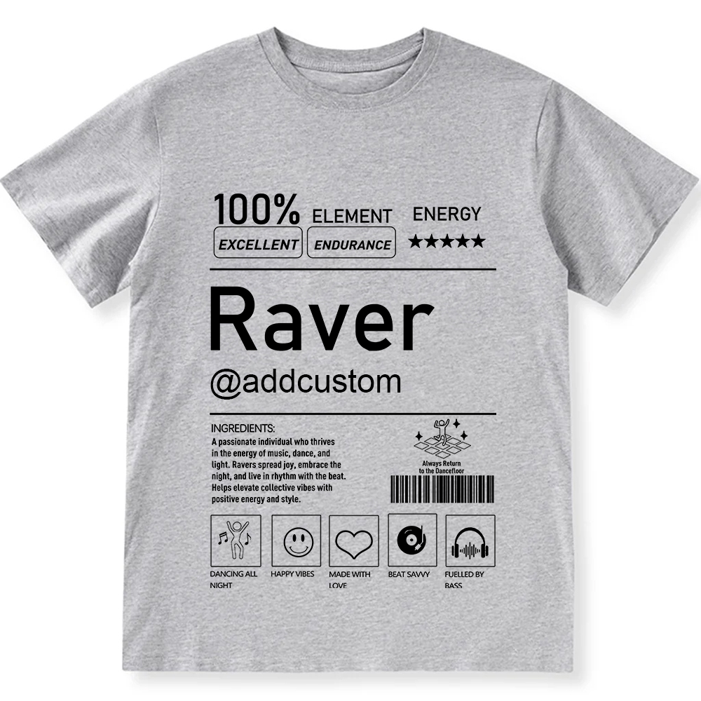 Raver Custom Unisex Fit Cotton T-Shirt wearishow