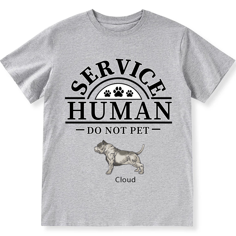 Service Human, Do Not Pet 2 - Personalized Custom Unisex Fit Cotton T-Shirt wearishow