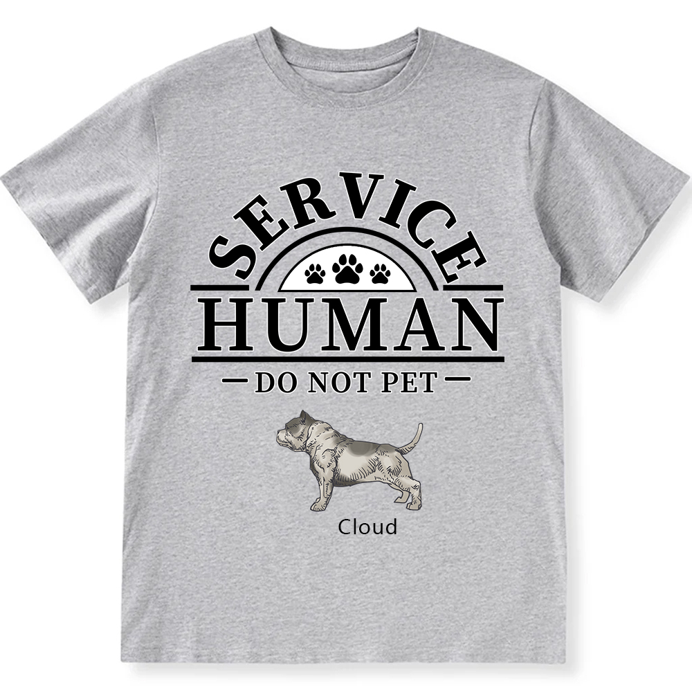 Service Human, Do Not Pet 2 - Personalized Custom Unisex Fit Cotton T-Shirt wearishow