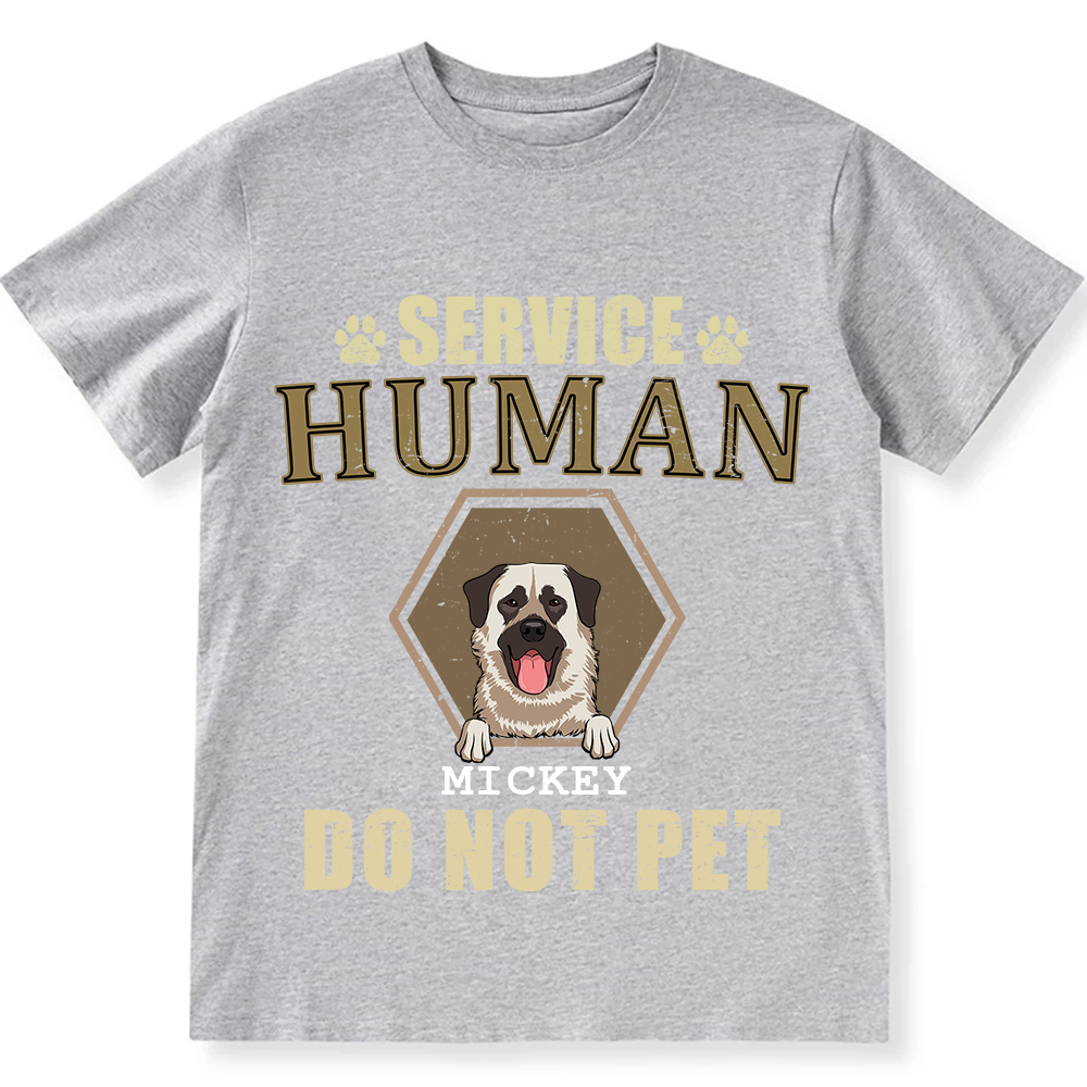 Service Human, Do Not Pet 4 - Personalized Custom Unisex Fit Cotton T-Shirt wearishow
