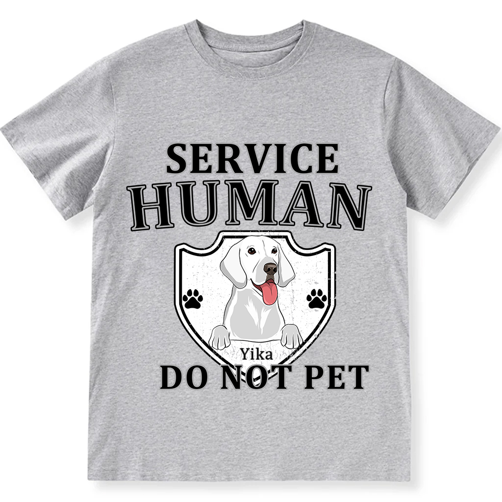 Service Human, Do Not Pet 10 - Personalized Custom Unisex Fit Cotton T-Shirt wearishow