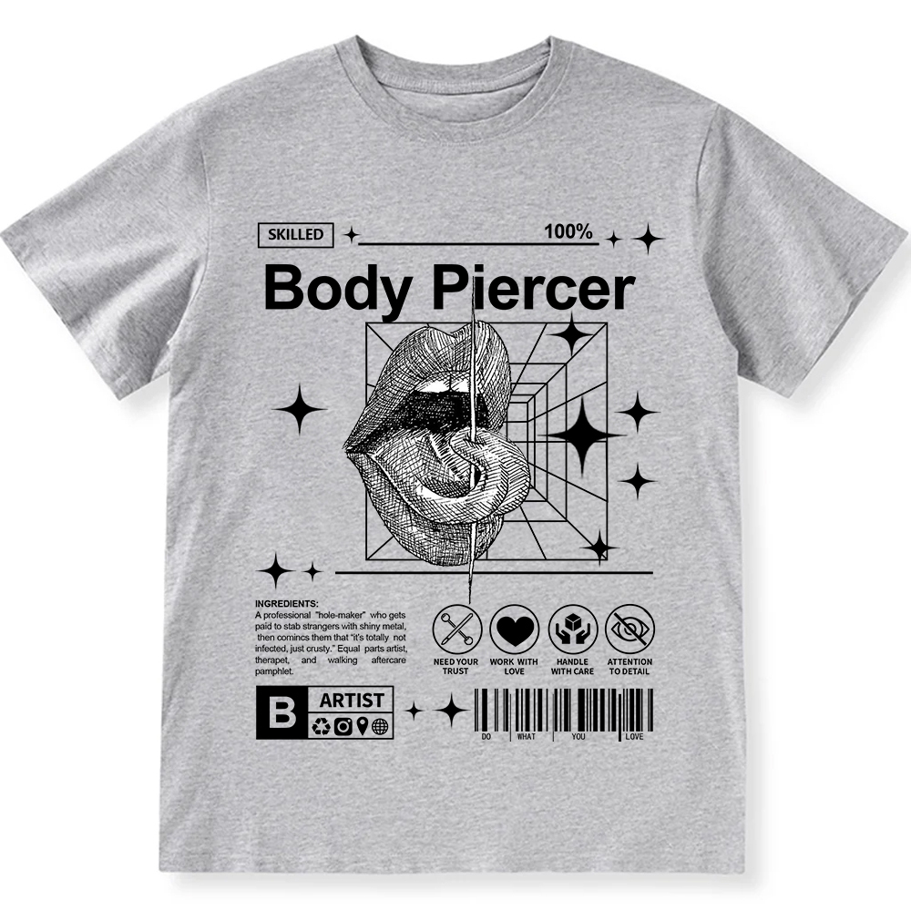 Body Piercer Casual Unisex Fit Cotton T-Shirt wearishow