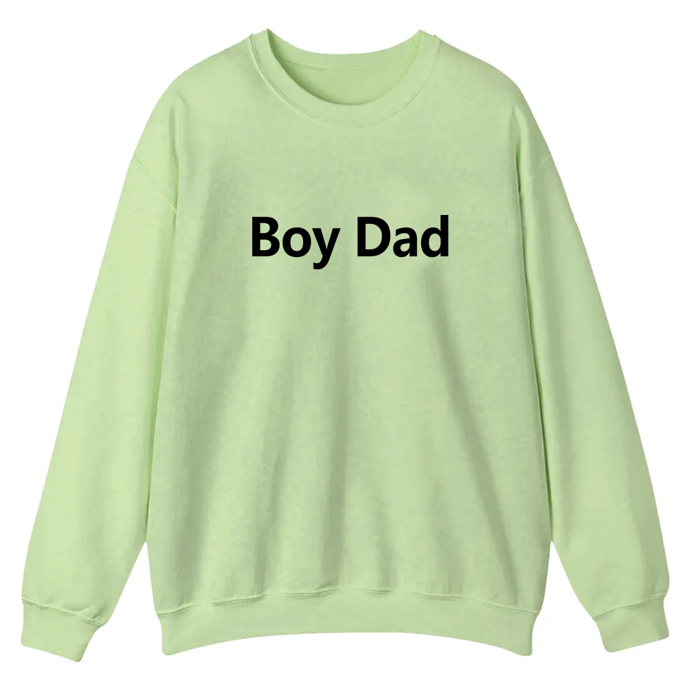 Boy Dad Casual Crewneck Sweatshirt wearishow