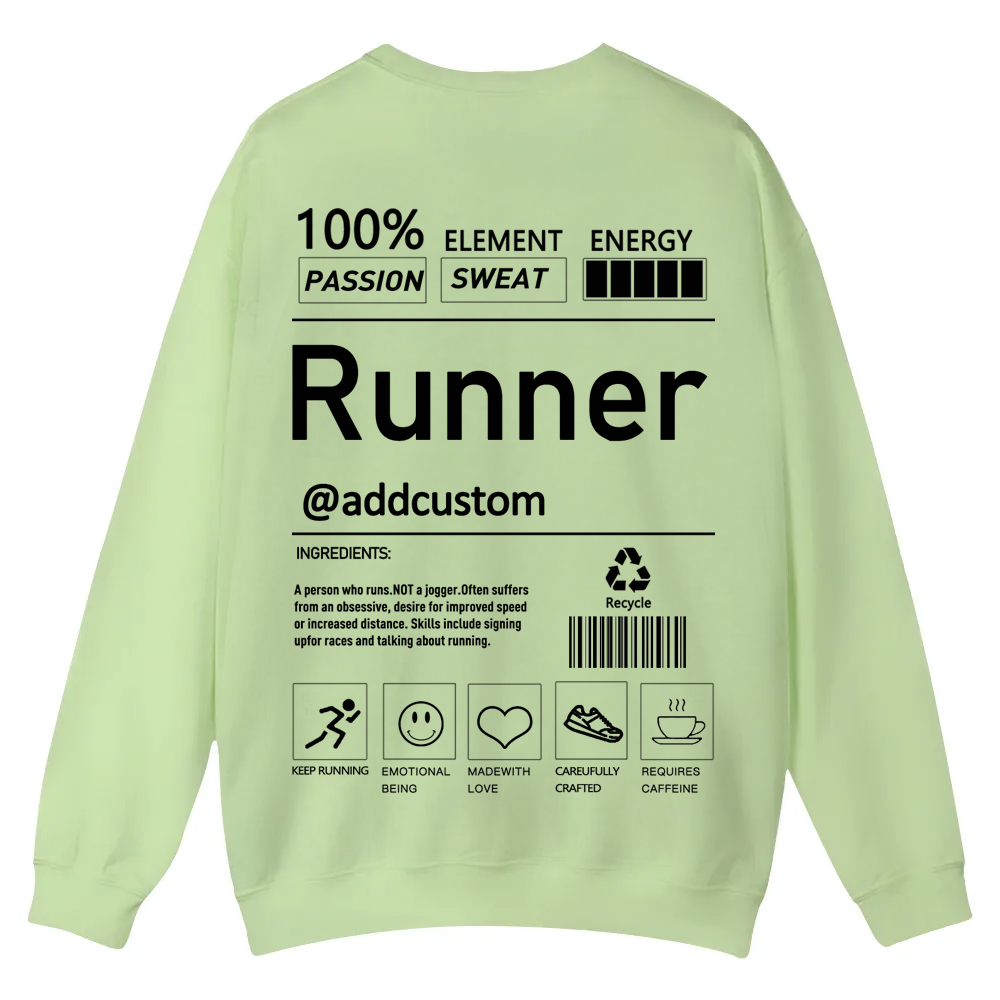 Addcustom Runner Casual Crewneck Sweatshirt