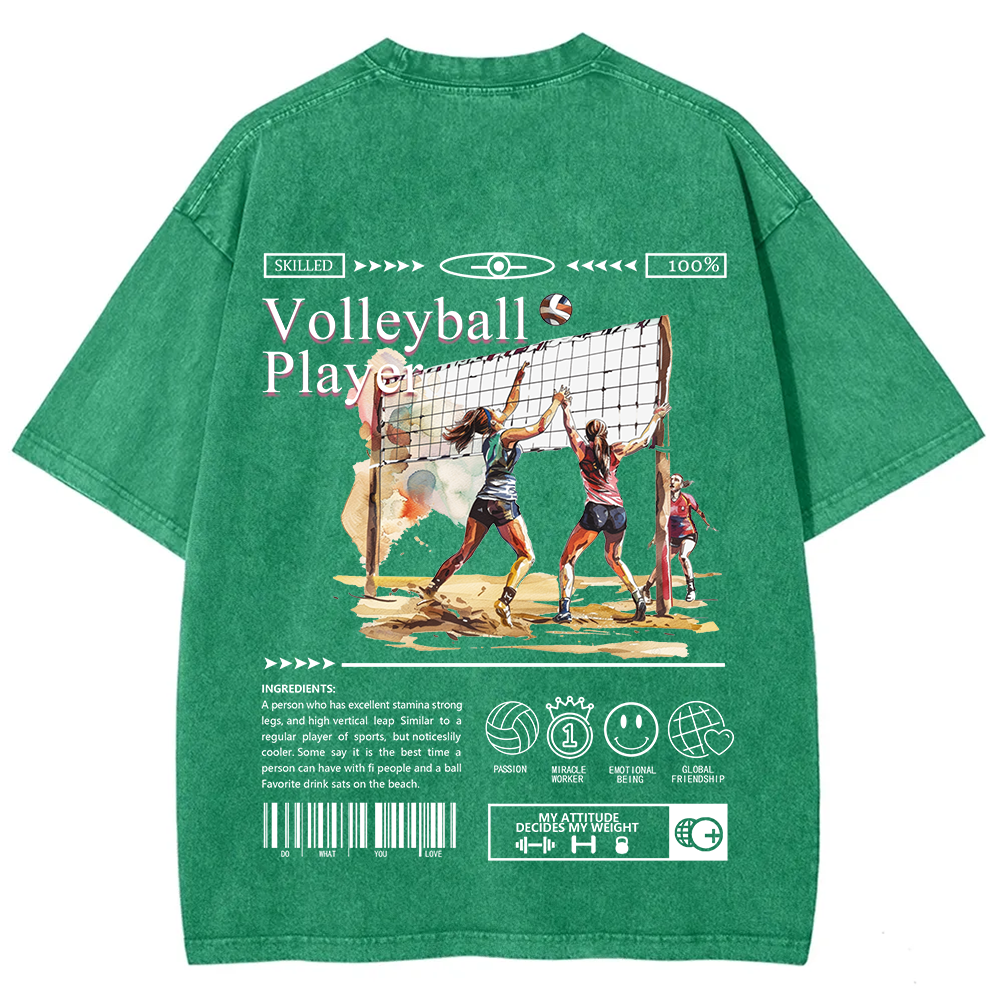 Volleyball Player Unisex Fit Washed T-Shirt