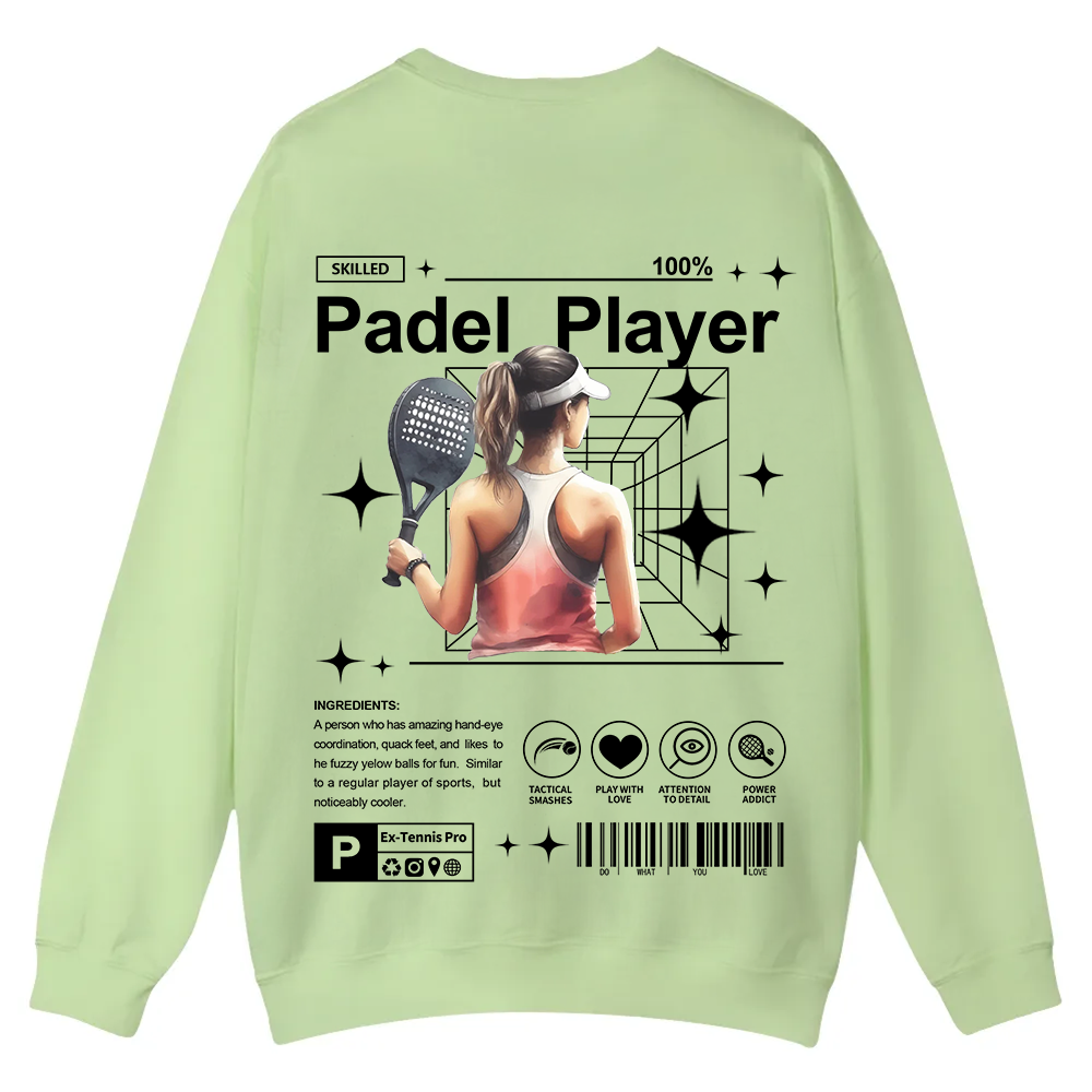 Padel Player Casual Crewneck Sweatshirt wearishow